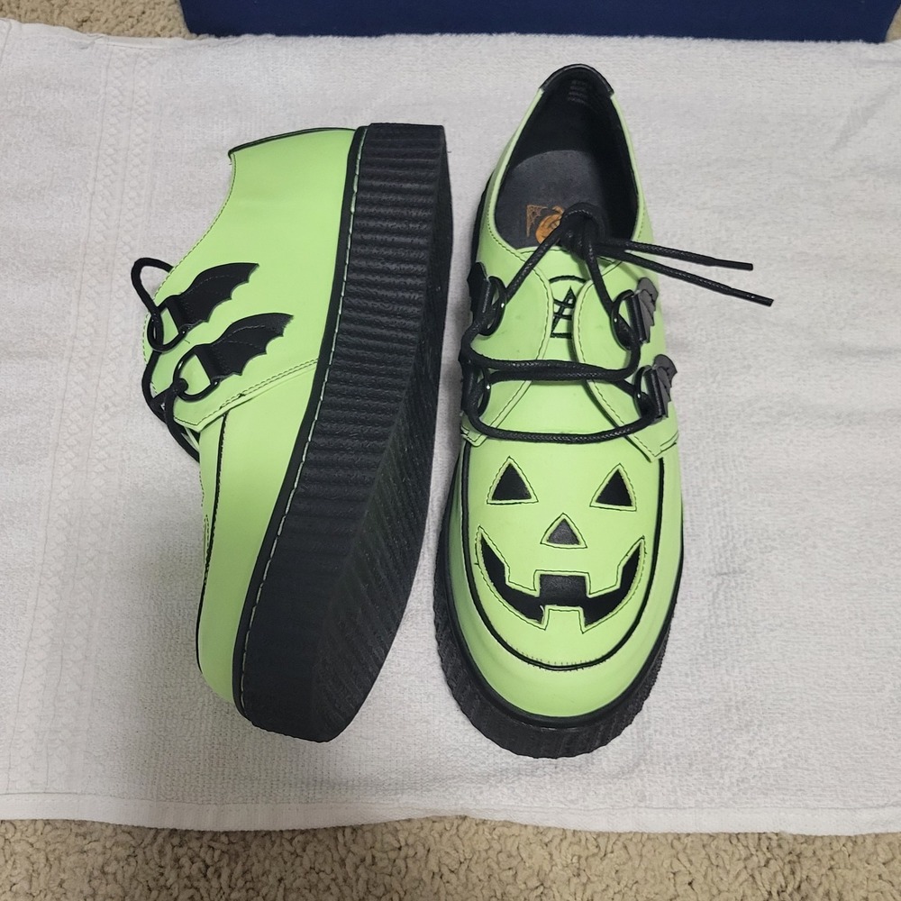 Strange Cvlt Cult YRU Krypt Jack O Lantern Glow Creeper Platform Shoes Women 10 - Picture 11 of 14